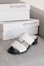 White quilted leather slippers with small heels  4205550 photo №1