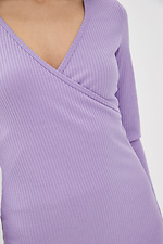 Lilac VANDA bodycon knitted dress with wrap neckline Garne 3039551 photo №4