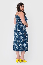 Длинное штапельное платье AMI в листья с тонкими бретелями Garne 3040551 фото №3