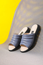 Gray quilted leather slippers  4205551 photo №3