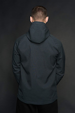 Graue Membran-Frühlingsjacke auf Fleece mit Kapuze Custom Wear 8025551 Foto №4