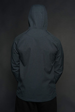 Gray membrane spring jacket on fleece with a hood Custom Wear 8025551 photo №5