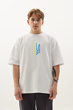 Бавовняна патріотрична футболка LUXURY оверсайз білого кольору GEN 9000551 фото №1