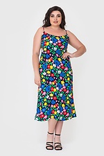 Длинное штапельное платье AMI в цветочный принт с тонкими бретелями Garne 3040552 фото №1