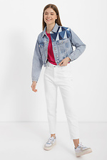 Коротка весняна джинсова куртка на ґудзиках  4014552 фото №2
