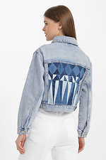 Коротка весняна джинсова куртка на ґудзиках  4014552 фото №3