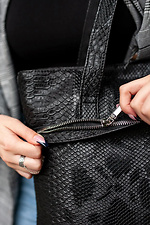 Black shopper bag made of eco-leather under python SGEMPIRE 8015552 photo №4