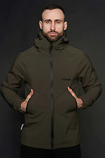 Зелена мембранна куртка весняна на флісі з капюшоном Custom Wear 8025552 фото №2