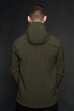 Green membrane spring jacket on fleece with a hood Custom Wear 8025552 photo №4