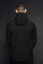 Чорна мембранна куртка весняна на флісі з капюшоном Custom Wear 8025553 фото №3