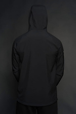 Black membrane spring jacket on fleece with a hood Custom Wear 8025553 photo №4