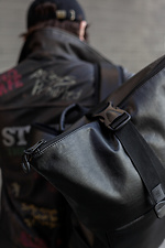 Rolltop Rucksack Öko-Leder schwarz Mamakazala 8039553 Foto №8
