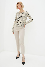 Slim blouse with long sleeves in printed soft Garne 3039554 photo №2