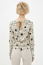 Slim blouse with long sleeves in printed soft Garne 3039554 photo №3