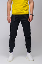 Black cargo pants with side drawstrings Custom Wear 8025554 photo №2