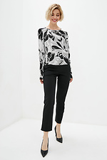 Slim blouse with long sleeves in printed soft Garne 3039555 photo №2
