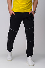 Czarne spodnie dresowe z mankietami i odblaskową lamówką Custom Wear 8025555 zdjęcie №1