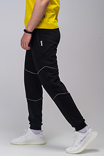 Black sweatpants with cuffs and reflective piping Custom Wear 8025555 photo №2