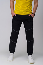 Black sweatpants with cuffs and reflective piping Custom Wear 8025555 photo №3