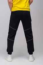 Czarne spodnie dresowe z mankietami i odblaskową lamówką Custom Wear 8025555 zdjęcie №4