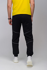 Black sweatpants with cuffs and reflective piping Custom Wear 8025555 photo №5