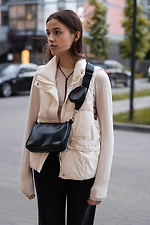 Schwarze Baguette-Tasche aus Ökoleder für Damen Mamakazala 8039555 Foto №2