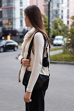 Schwarze Baguette-Tasche aus Ökoleder für Damen Mamakazala 8039555 Foto №3