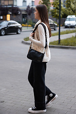 Schwarze Baguette-Tasche aus Ökoleder für Damen Mamakazala 8039555 Foto №4