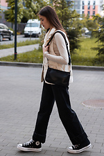 Schwarze Baguette-Tasche aus Ökoleder für Damen Mamakazala 8039555 Foto №5