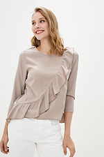 Cotton blouse with long sleeves and flounces Garne 3039557 photo №1