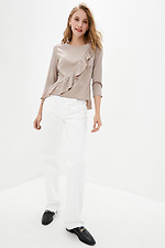Cotton blouse with long sleeves and flounces Garne 3039557 photo №2