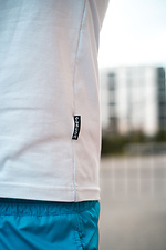 White cotton T-shirt with black sleeves Custom Wear 8025558 photo №2