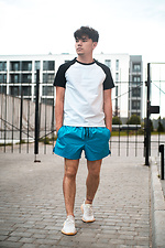 White cotton T-shirt with black sleeves Custom Wear 8025558 photo №3