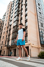 White cotton T-shirt with black sleeves Custom Wear 8025558 photo №4