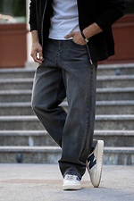 Джинсы мужские прямоые из плотного денима Loose Fit Графит Garne 8034558 фото №4