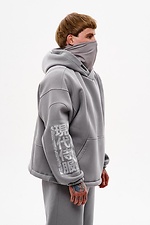 Худи с вшитой балаклавой и вышивкой "Рюу", серый TUR WEAR 8037558 фото №2