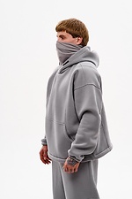 Худи с вшитой балаклавой и вышивкой "Рюу", серый TUR WEAR 8037558 фото №4