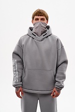 Худи с вшитой балаклавой и вышивкой "Рюу", серый TUR WEAR 8037558 фото №5