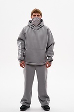 Худи с вшитой балаклавой и вышивкой "Рюу", серый TUR WEAR 8037558 фото №6