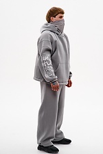 Худи с вшитой балаклавой и вышивкой "Рюу", серый TUR WEAR 8037558 фото №7