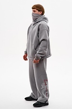 Худи с вшитой балаклавой и вышивкой "Рюу", серый TUR WEAR 8037558 фото №9