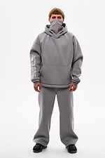 Худи с вшитой балаклавой и вышивкой "Рюу", серый TUR WEAR 8037558 фото №10