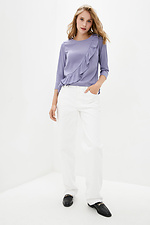 Long sleeve cotton blouse with ruffle front Garne 3039559 photo №2
