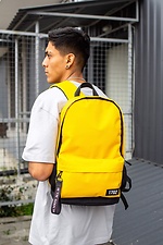 Kleiner urbaner Rucksack gelb mit Außentasche mit Reißverschluss Without 8042559 Foto №2