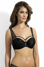 Black push-up bra with decorative stripes Kinga 4023560 photo №1