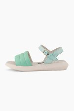 Mint quilted leather open sandals  4205560 photo №5