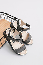 Graue Sandalen mit offenem Keilabsatz  4205562 Foto №2