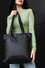 Black print shopper bag with long handles SGEMPIRE 8015562 photo №4