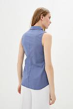 Котонова сорочка KAYAN без рукавів синього кольору в горошок Garne 3036563 фото №3
