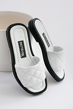 White quilted leather flip-flops  4205563 photo №1